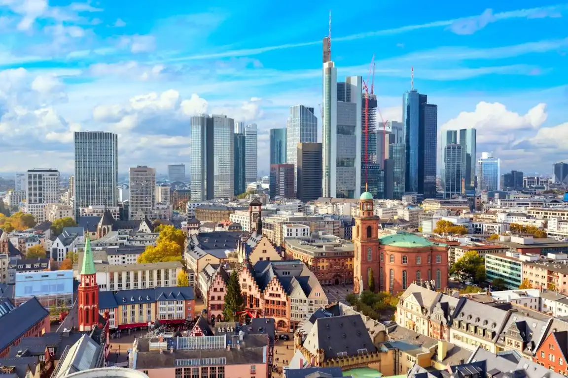 Panorama Blick auf Frankfurt