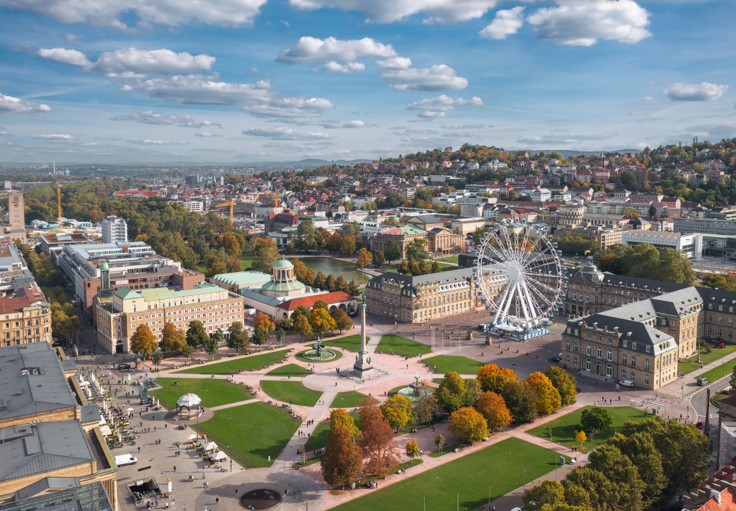 Die Stuttgarter Innenstadt aus der Vogelperspektive