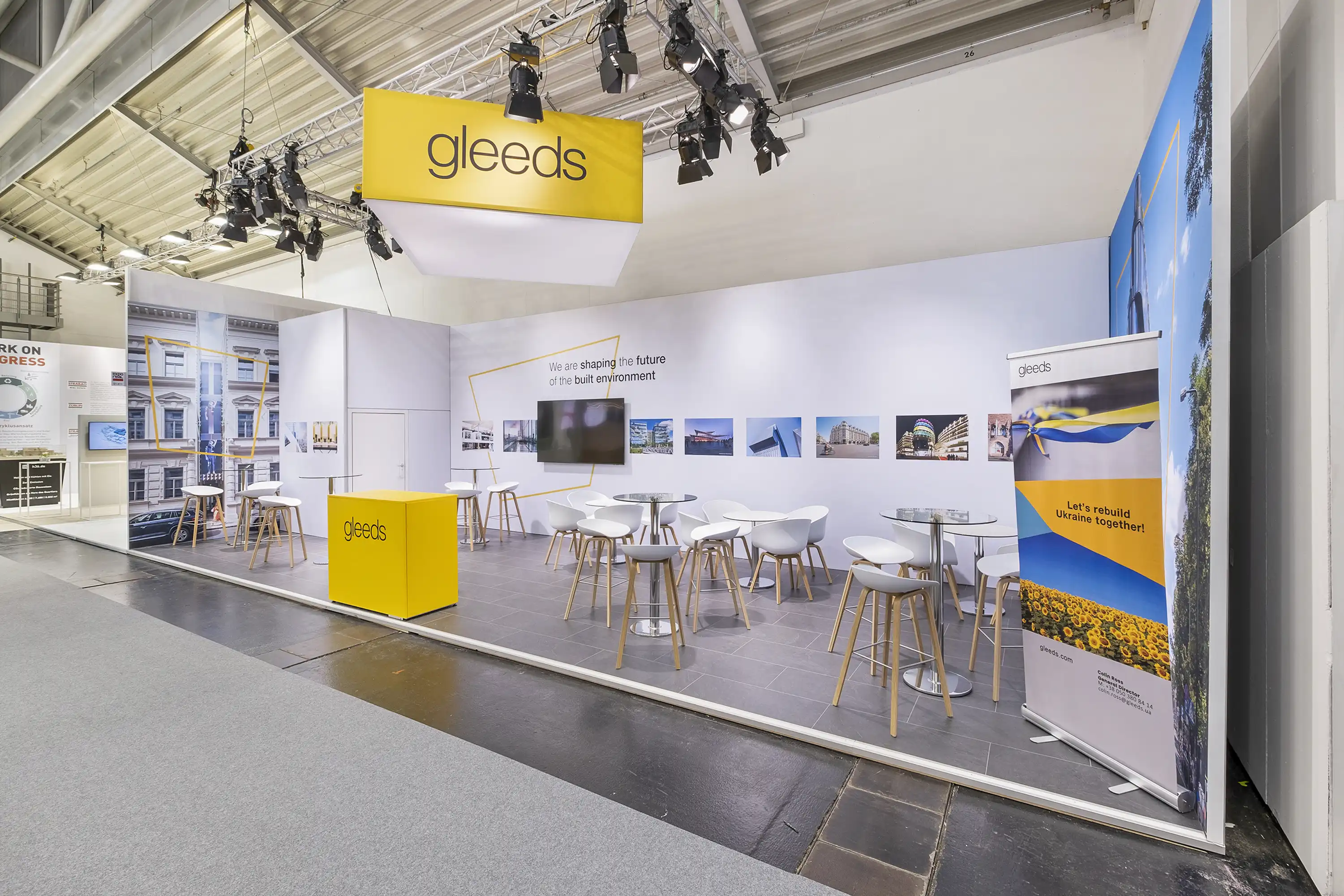 Kleiner Messestand von gleeds mit großer Wirkung